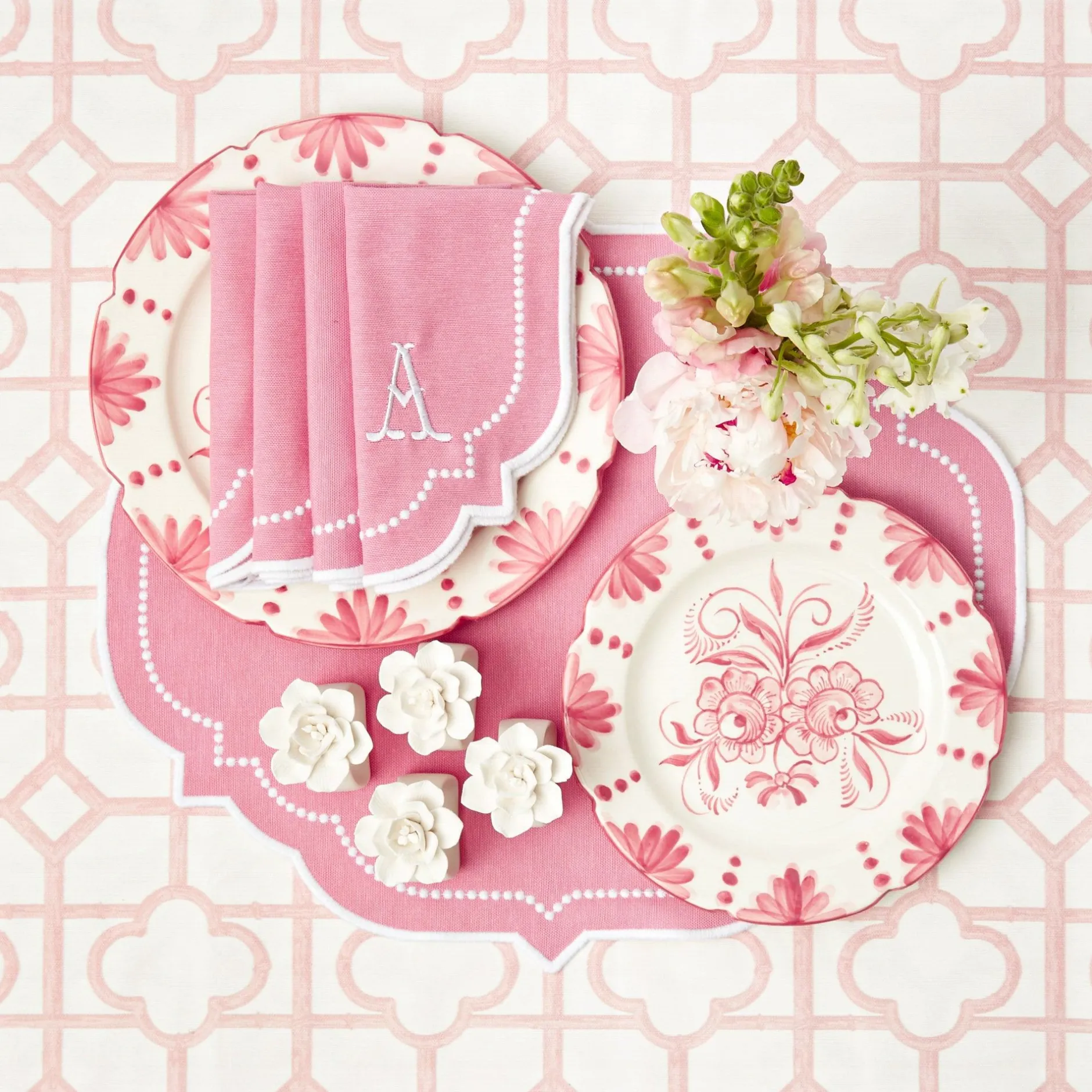 Clearance Mrs. Alice Pink Bamboo Tablecloth