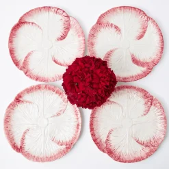 Clearance Mrs. Alice Pink Capri Lettuce Dinner Plate (Set Of 4)