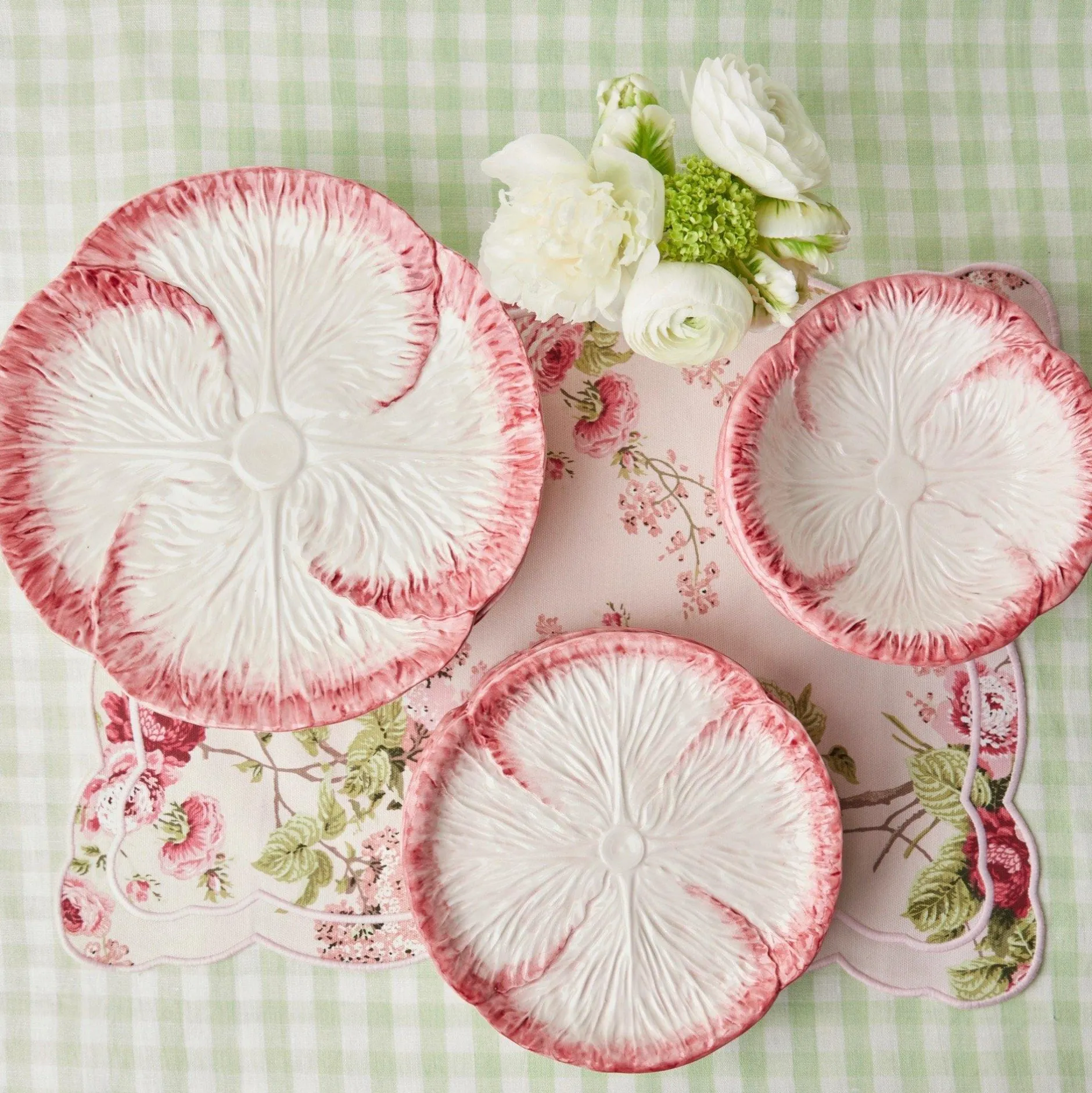 Clearance Mrs. Alice Pink Capri Lettuce Dinner Plate