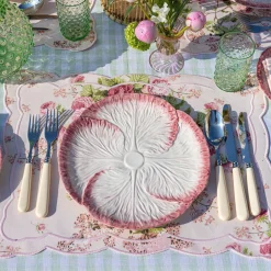 Outlet Mrs. Alice Pink Capri Lettuce Dinner Plate