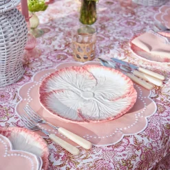 Outlet Mrs. Alice Pink Capri Lettuce Dinner Plate