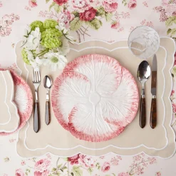 Outlet Mrs. Alice Pink Capri Lettuce Dinner Plate