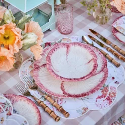 Outlet Mrs. Alice Pink Capri Lettuce Dinner Plate