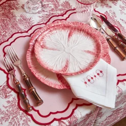 Outlet Mrs. Alice Pink Capri Lettuce Dinner Plate