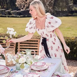 Online Mrs. Alice Pink Capri Lettuce Dinner Plate (Set Of 4)