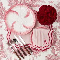 Online Mrs. Alice Pink Capri Lettuce Dinner Plate (Set Of 4)