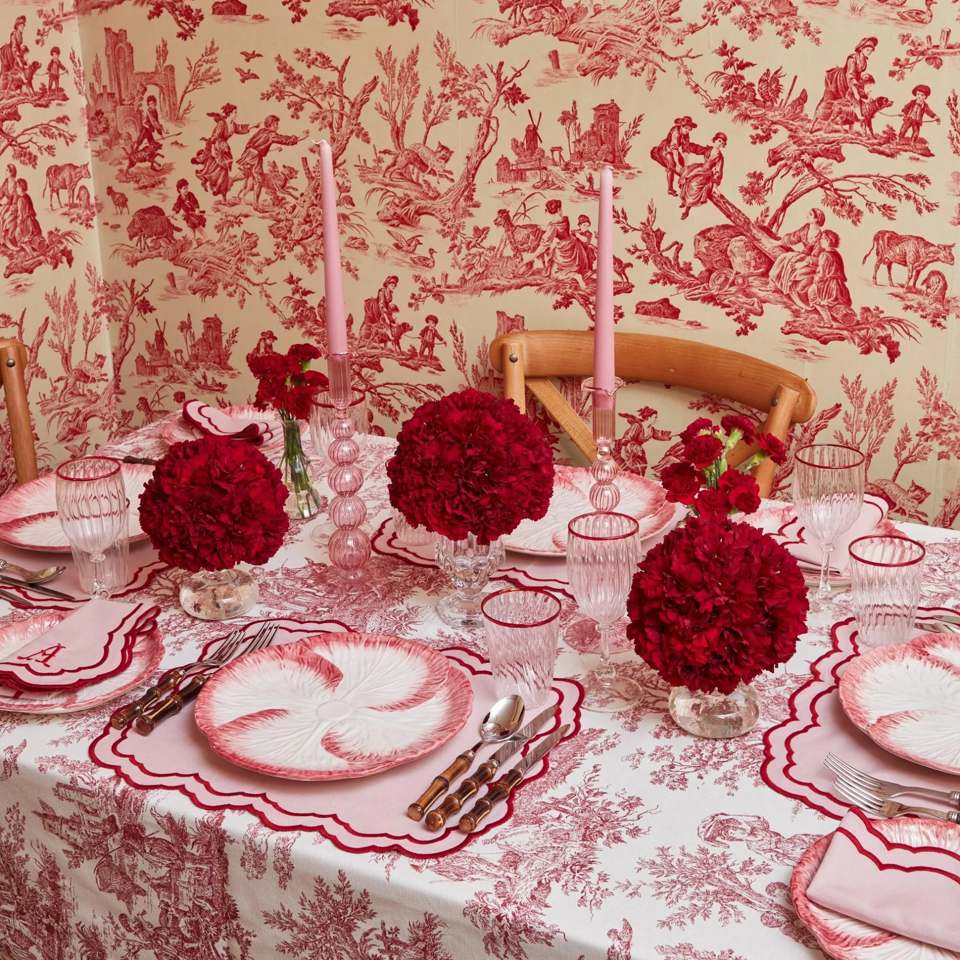 Discount Mrs. Alice Pink Capri Lettuce Dinner Plate (Set Of 4)