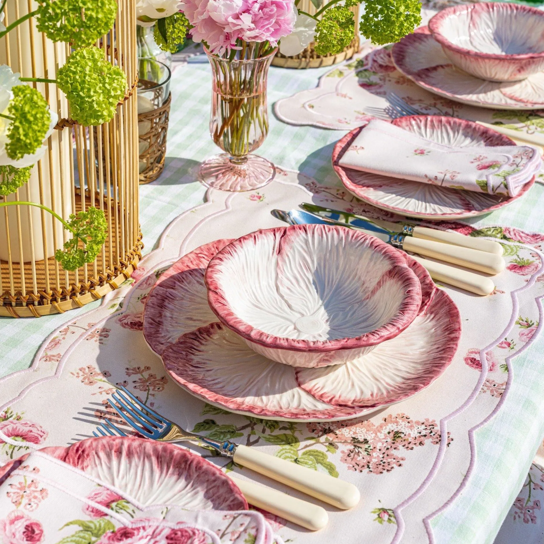 Discount Mrs. Alice Pink Capri Lettuce Dinner Plate (Set Of 4)