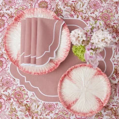 Outlet Mrs. Alice Pink Capri Lettuce Starter Plate (Set Of 4)
