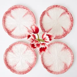 Outlet Mrs. Alice Pink Capri Lettuce Starter Plate (Set Of 4)