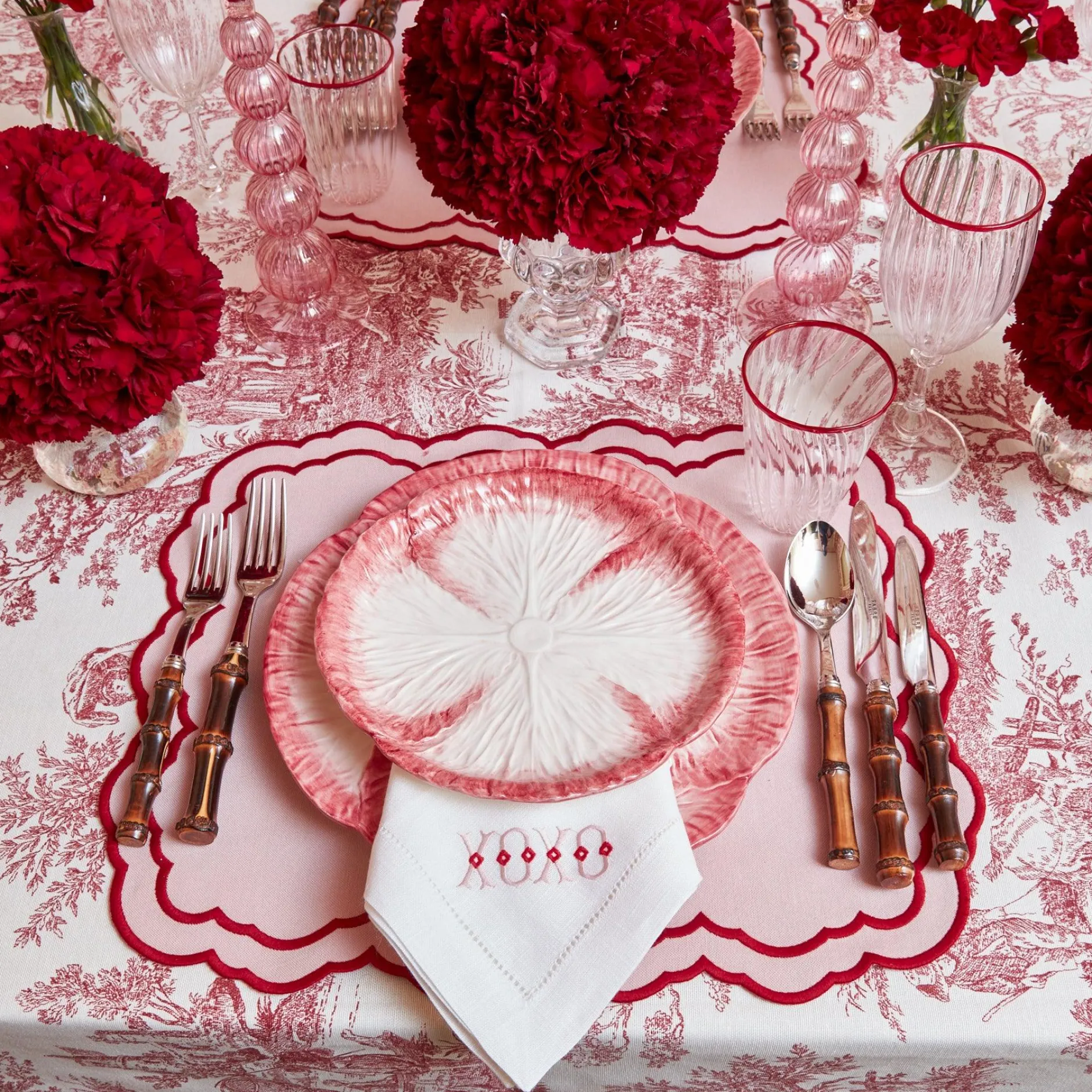 Outlet Mrs. Alice Pink Capri Lettuce Starter Plate (Set Of 4)