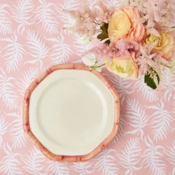 Sale Mrs. Alice Pink Geometric Bamboo Dinner Plate (Set Of 4)