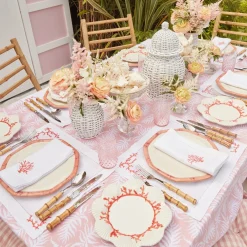 New Mrs. Alice Pink Geometric Bamboo Dinner Plate (Set Of 4)