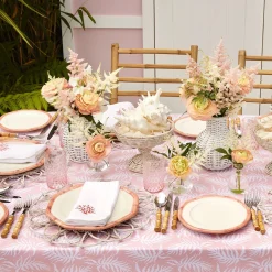 Clearance Mrs. Alice Pink Geometric Bamboo Starter Plate (Set Of 4)