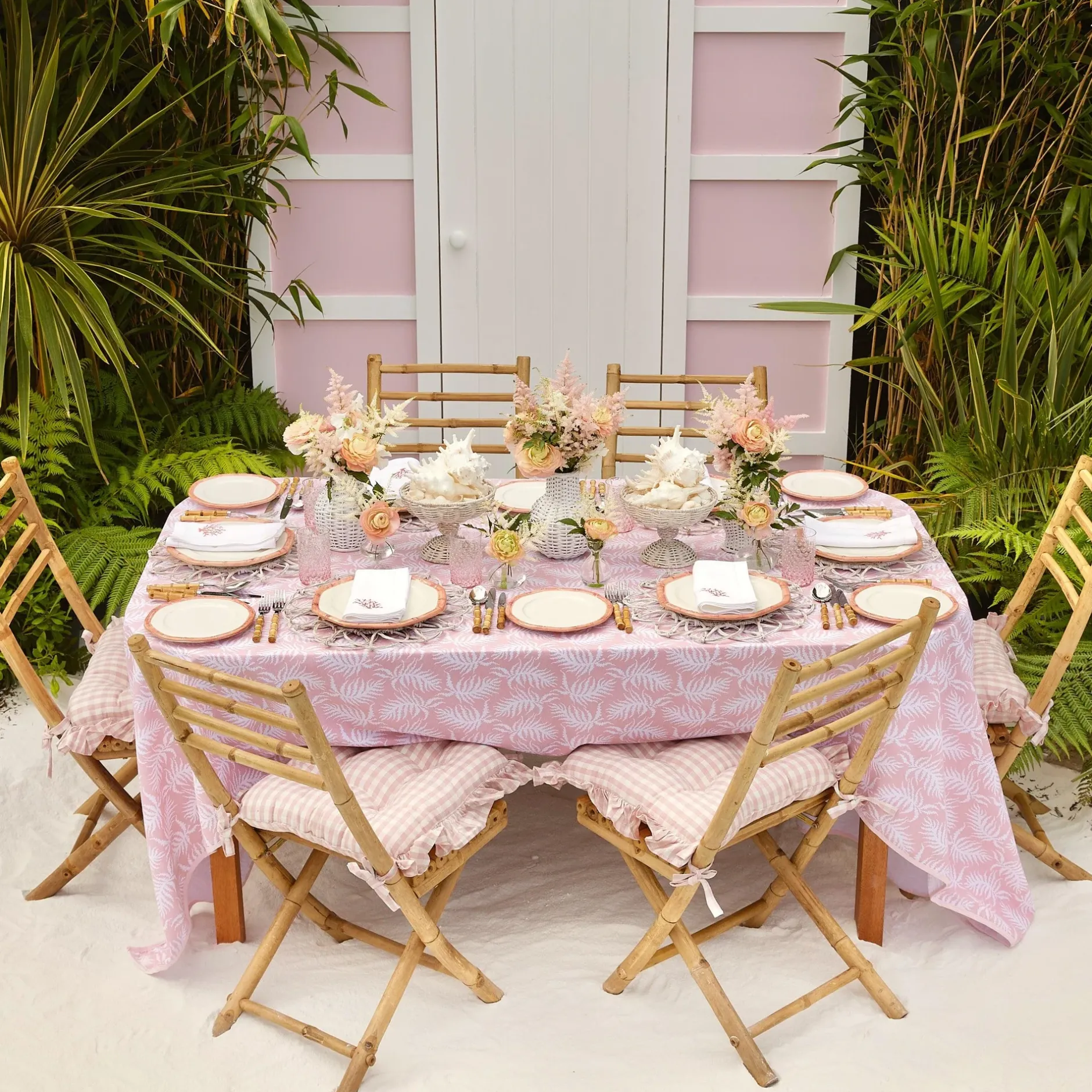 Clearance Mrs. Alice Pink Geometric Bamboo Starter Plate (Set Of 4)