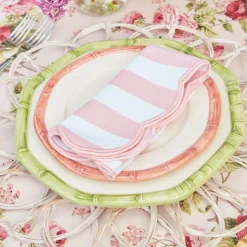 Outlet Mrs. Alice Pink Geometric Bamboo Starter Plate (Set Of 4)