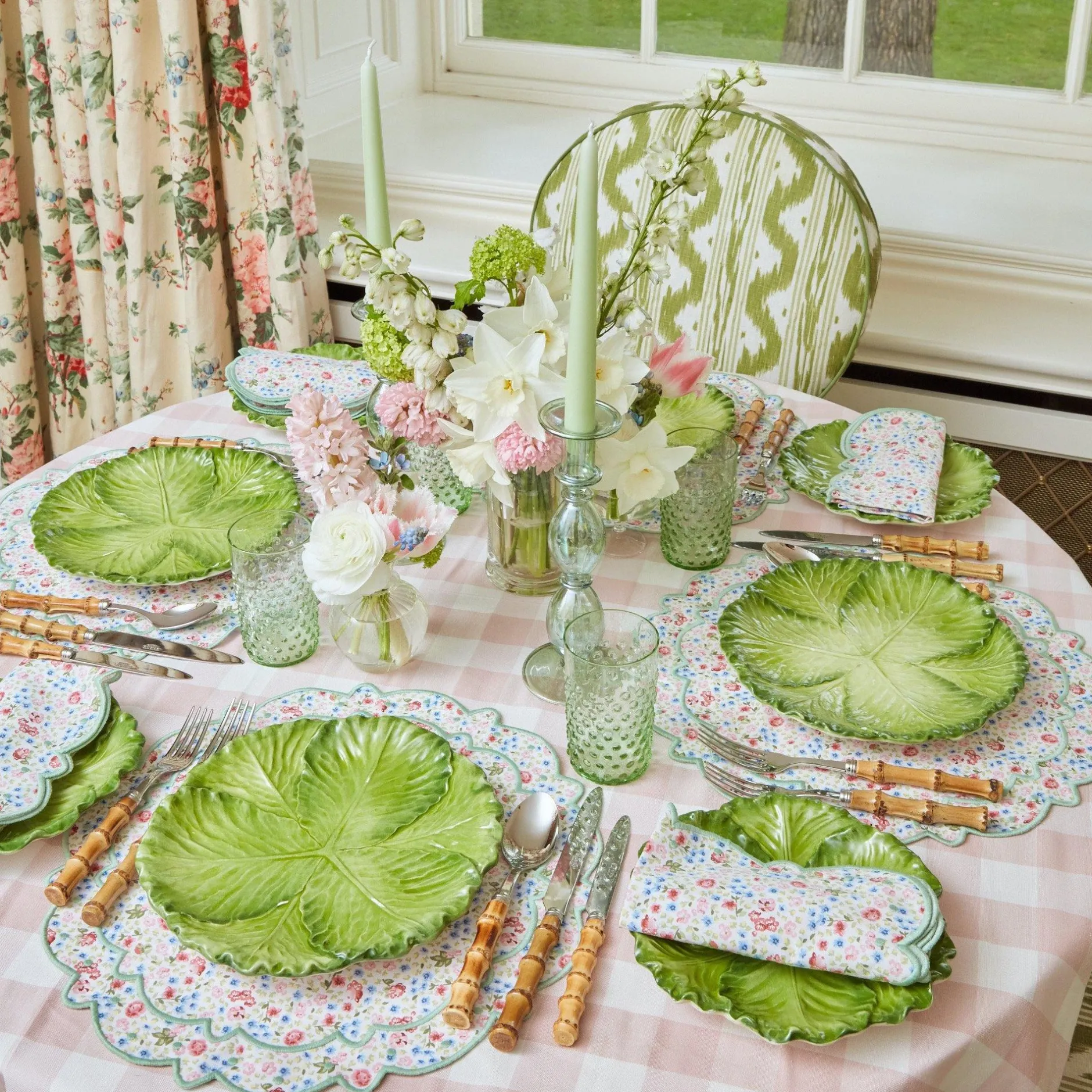 Clearance Mrs. Alice Pink Gingham Tablecloth