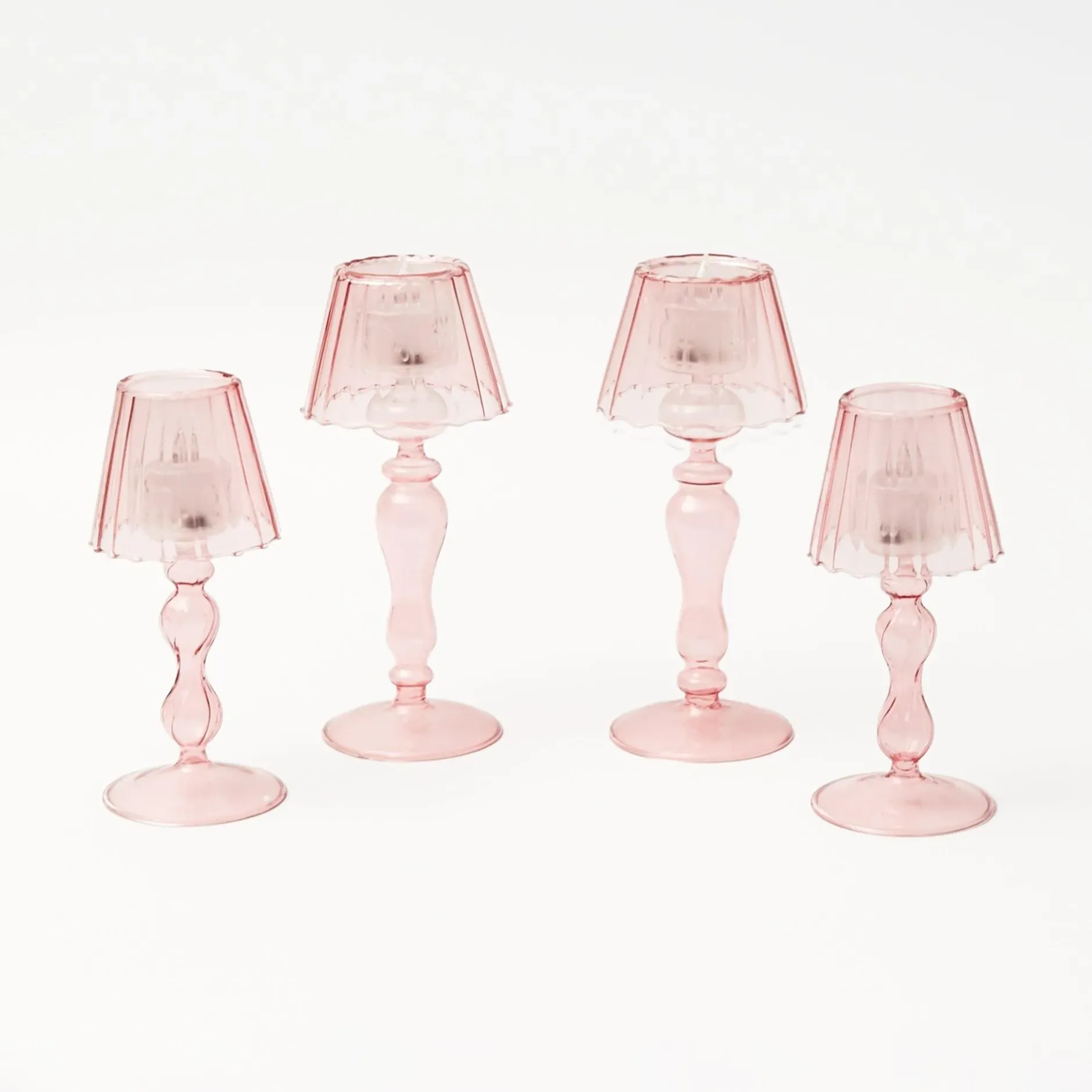 Online Mrs. Alice Pink Glass Lantern Tea Light Holder Set