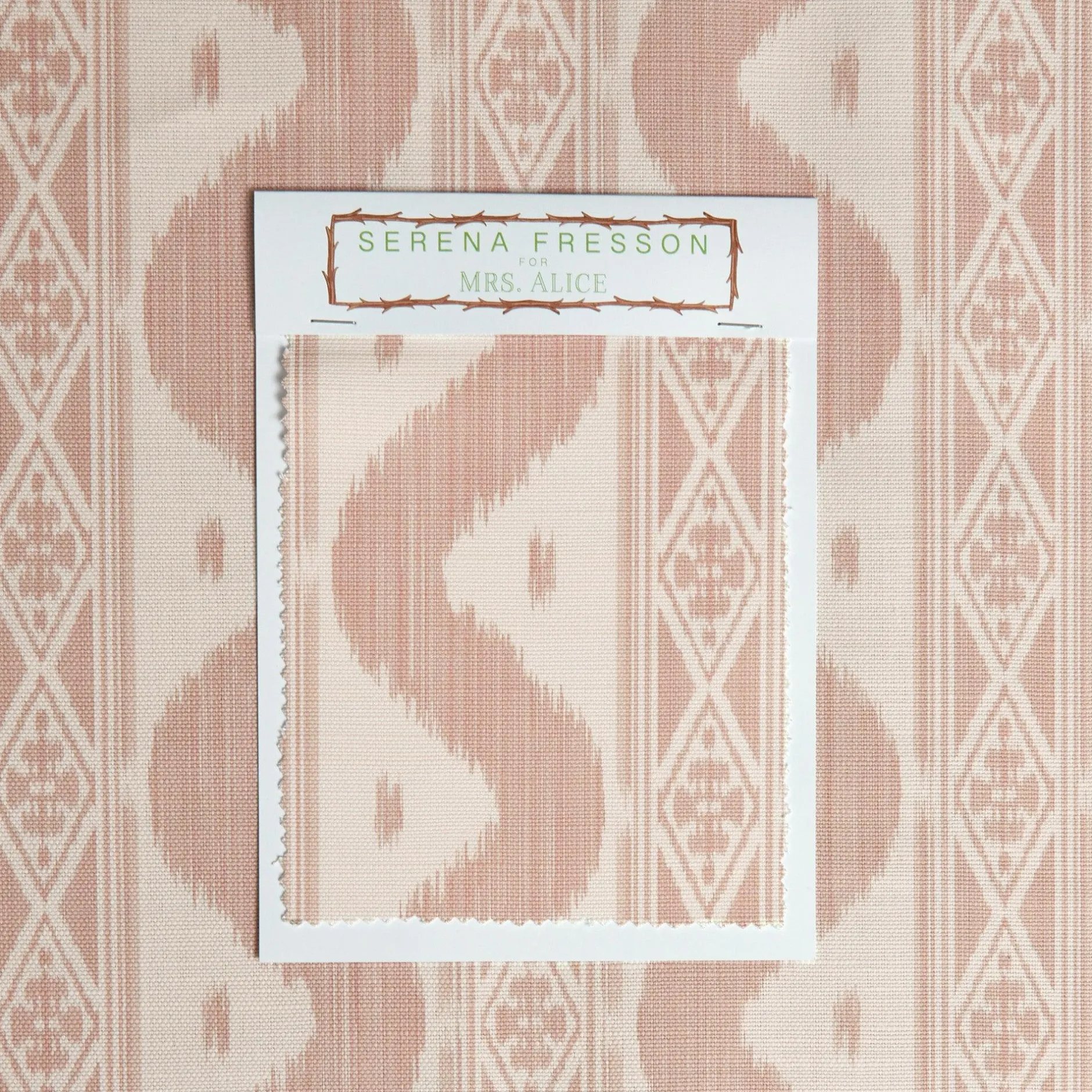 Online Mrs. Alice Pink Ikat Stripe Fabric