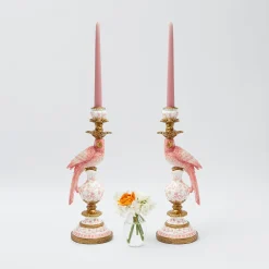 Hot Mrs. Alice Pink Parrot Candle Holder (Pair)