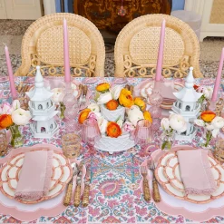Clearance Mrs. Alice Pink Petal Bamboo Dinner Plates (Set Of 4)