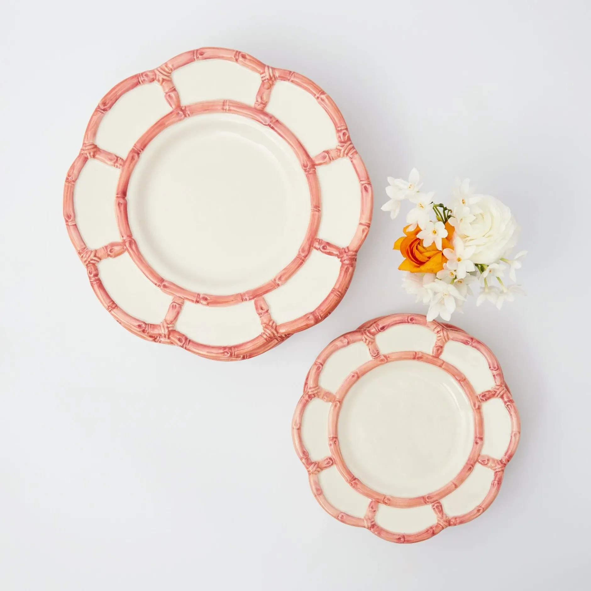Hot Mrs. Alice Pink Petal Bamboo Dinner Plate
