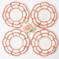 Discount Mrs. Alice Pink Petal Bamboo Dinner Plates (Set Of 4)