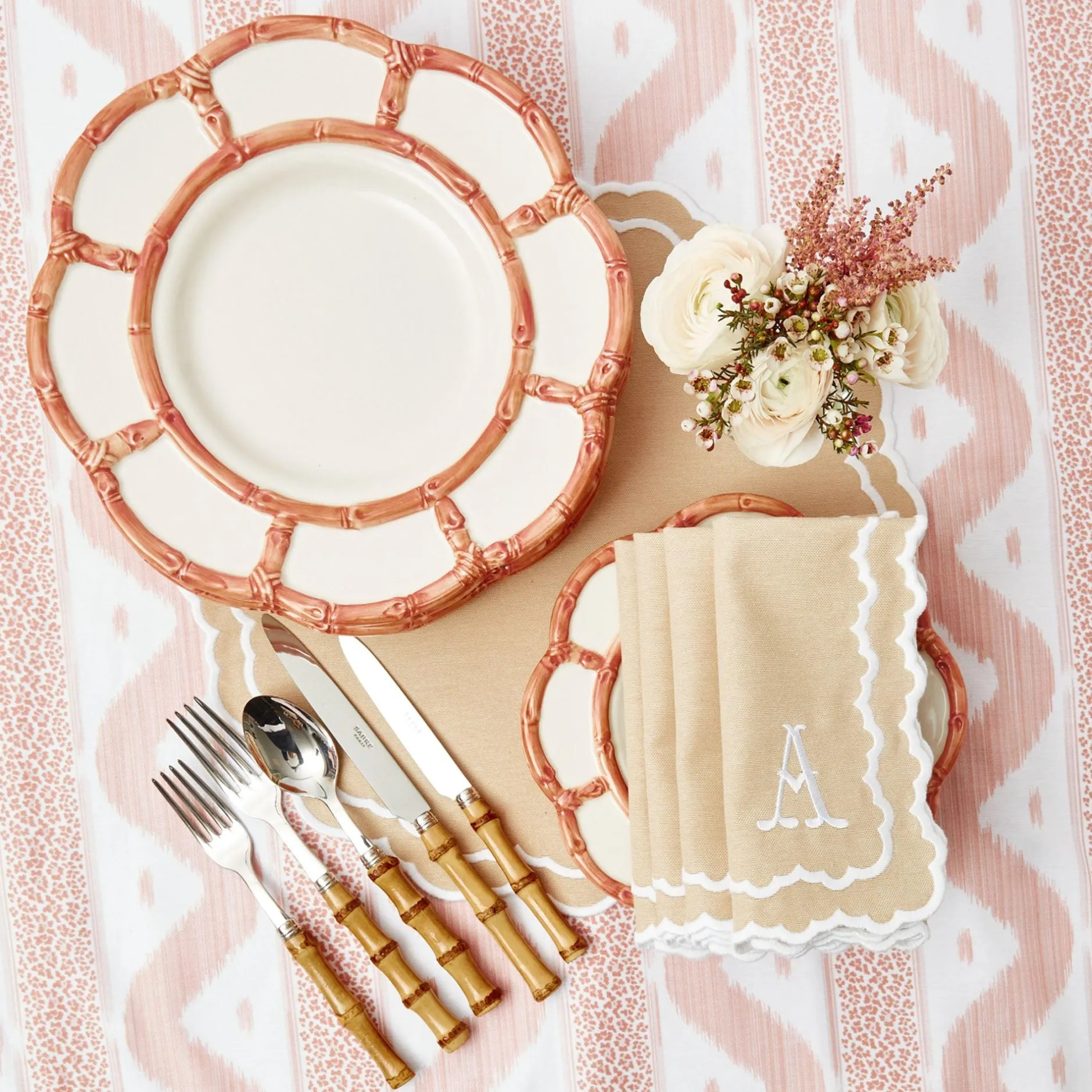 Mrs. Alice Pink Petal Bamboo Dinner Plates (Set Of 4)