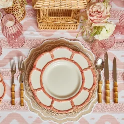 Mrs. Alice Pink Petal Bamboo Dinner Plates (Set Of 4)