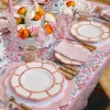 Hot Mrs. Alice Pink Petal Bamboo Dinner & Starter Plates (Set Of 8)