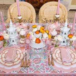 Outlet Mrs. Alice Pink Petal Bamboo Starter Plates (Set Of 4)