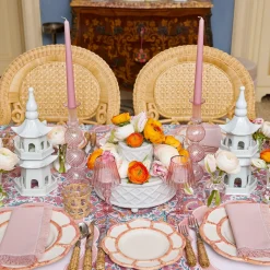 Outlet Mrs. Alice Pink Petal Bamboo Starter Plates (Set Of 4)