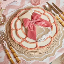 New Mrs. Alice Pink Petal Bamboo Starter Plates (Set Of 4)