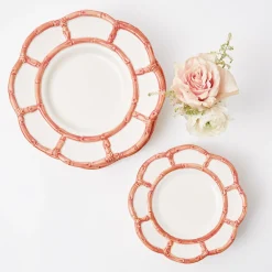 New Mrs. Alice Pink Petal Bamboo Starter Plates (Set Of 4)