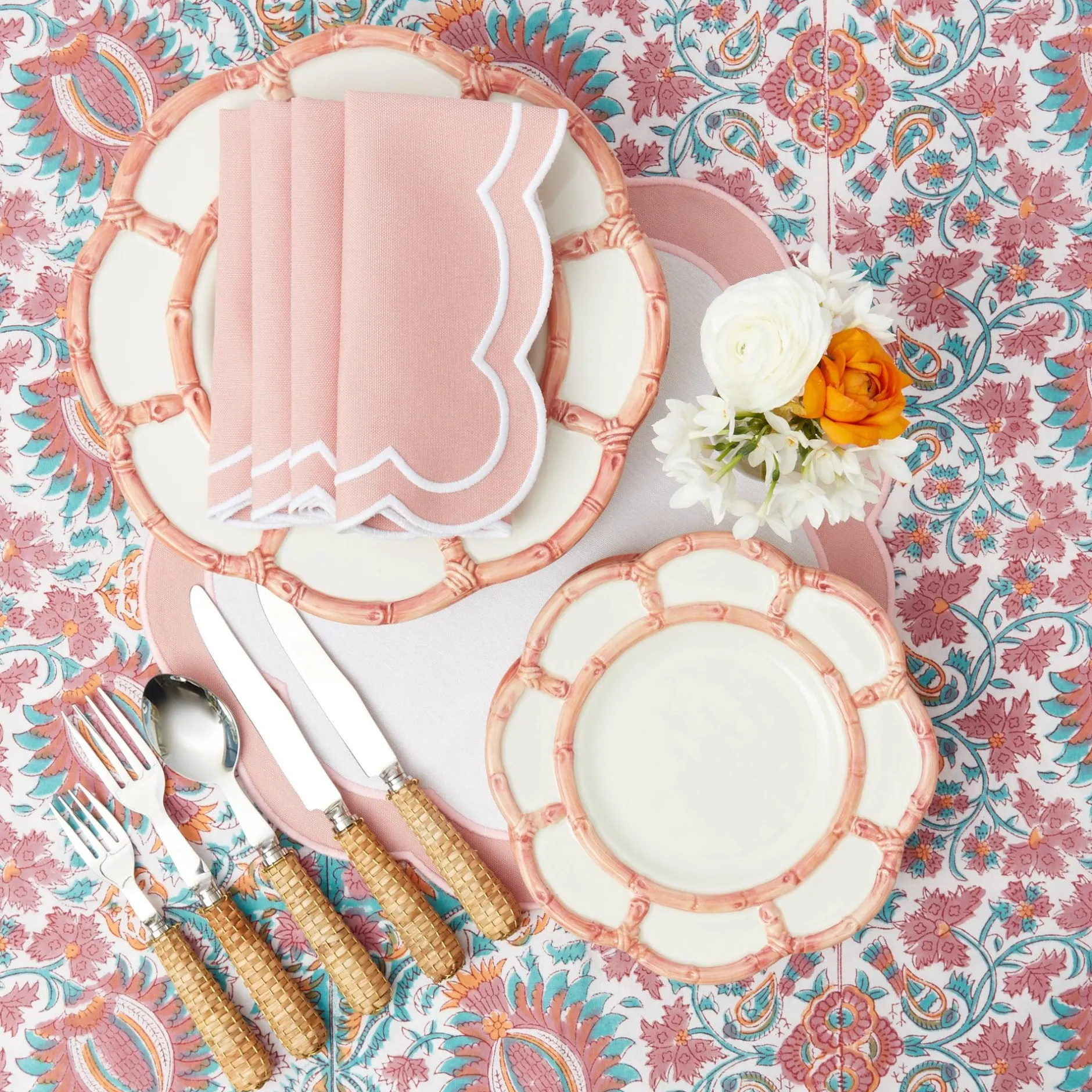 Best Mrs. Alice Pink Petal Bamboo Starter Plate