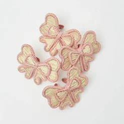 Online Mrs. Alice Pink Rattan Napkin Bow (Set Of 4)