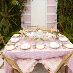 Sale Mrs. Alice Pink Trailing Ferns Tablecloth