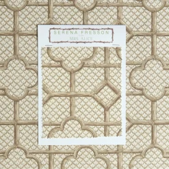 Sale Mrs. Alice Putty Bamboo Trellis Fabric