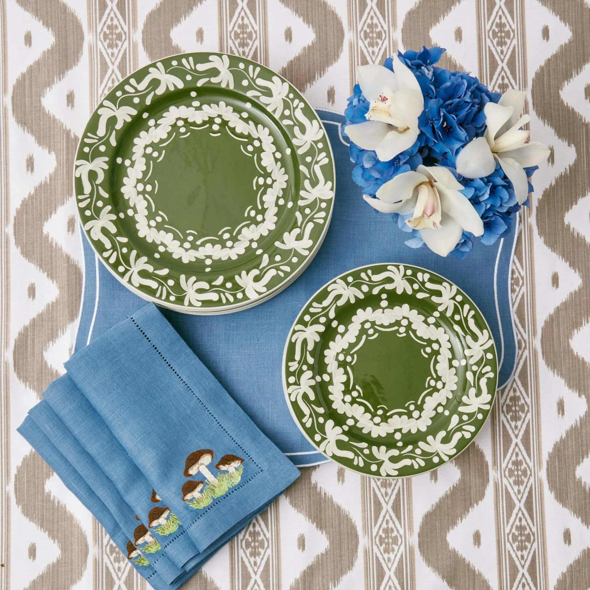 New Mrs. Alice Putty Ikat Tablecloth