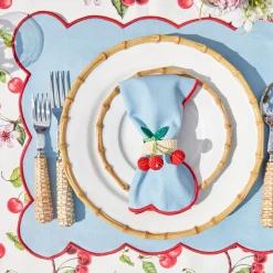 Sale Mrs. Alice Raffia Cherry Napkin Holders (Set Of 4)
