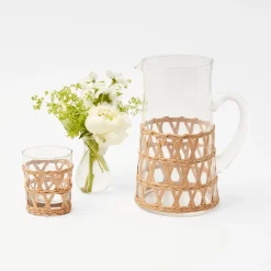 Outlet Mrs. Alice Raffia Water Glasses & Jug Set