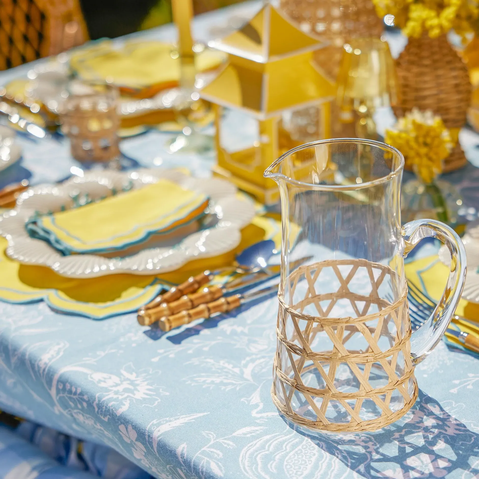 Discount Mrs. Alice Raffia Water Glasses & Jug Set