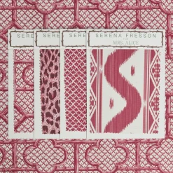 Clearance Mrs. Alice Raspberry Pink Bamboo Trellis Fabric