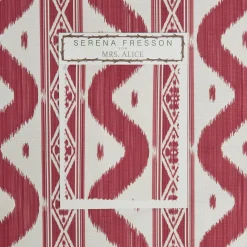 New Mrs. Alice Raspberry Pink Ikat Stripe Fabric
