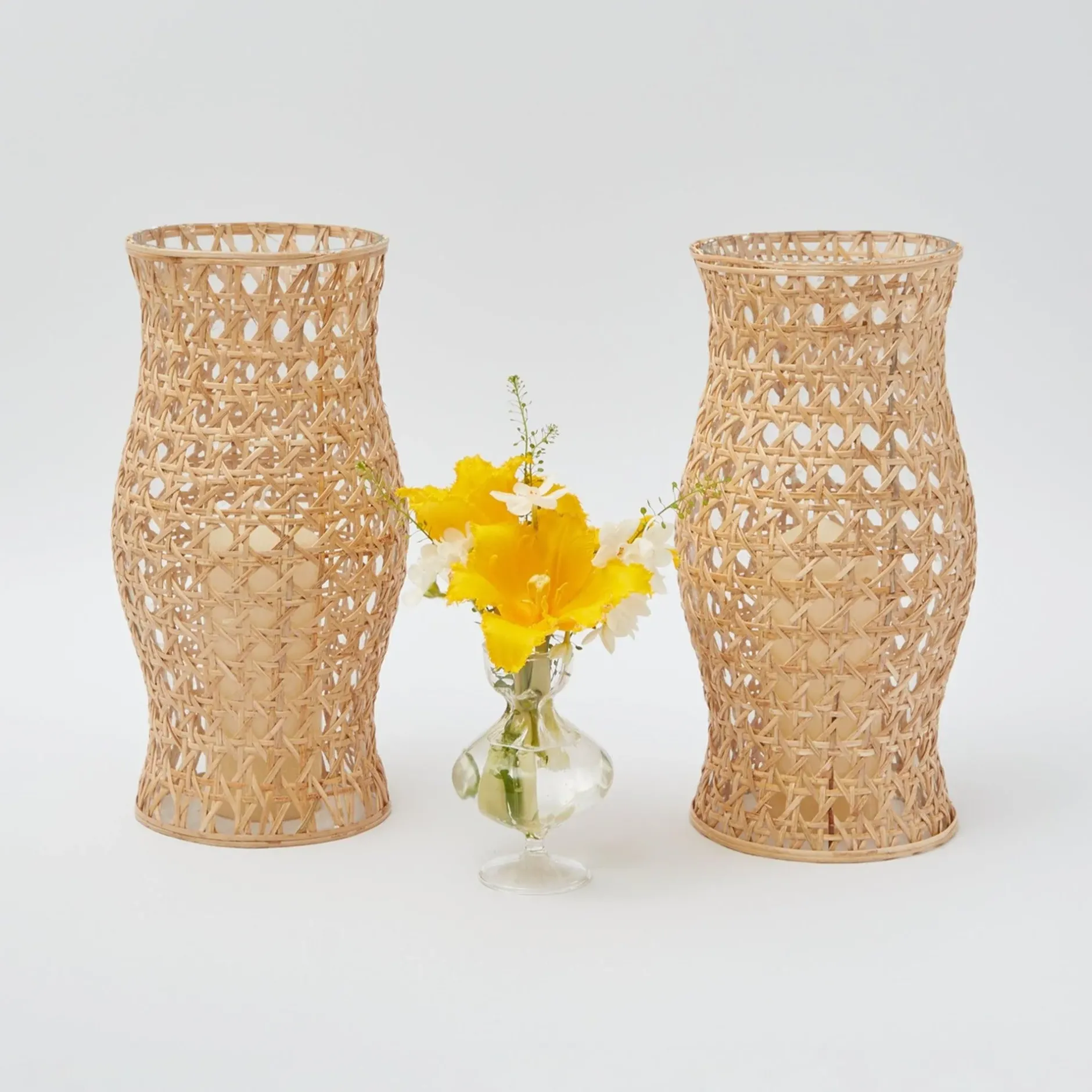 Outlet Mrs. Alice Rattan Hurricane Lantern (Pair)
