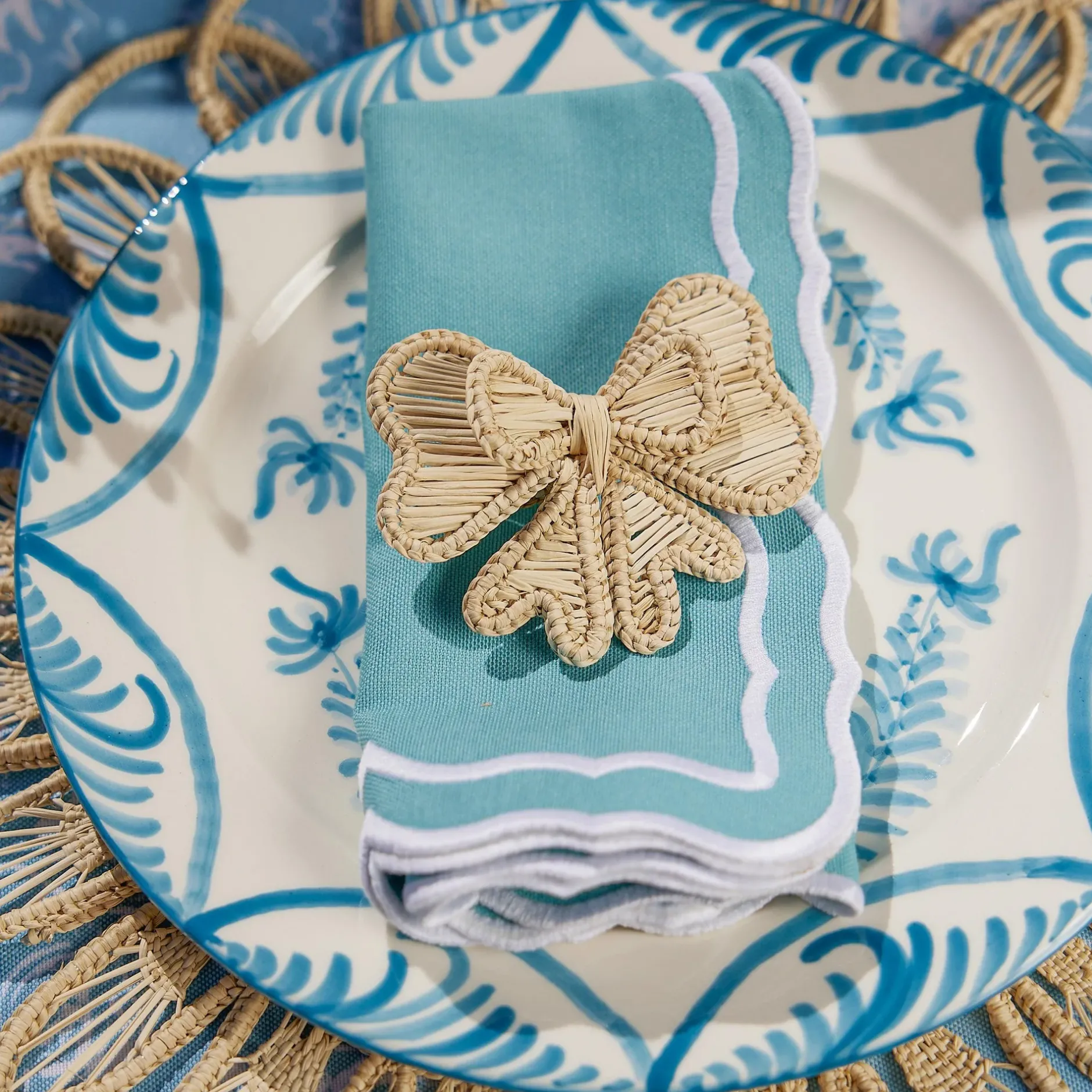 Discount Mrs. Alice Rattan Napkin Bows (Set Of 4)