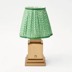 Mrs. Alice Rechargeable Lamp With Green Lotus Lampshade