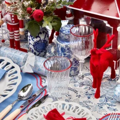 Outlet Mrs. Alice Red Rim Glassware (Set Of 8)