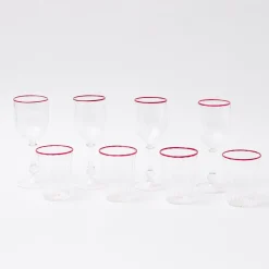 Sale Mrs. Alice Red Rim Glassware (Set Of 8)