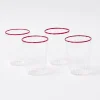 Hot Mrs. Alice Red Rim Water Glasses (Set Of 4)